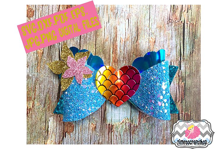 Mermaid at Heart Ariel Inspired Hair Bow Template