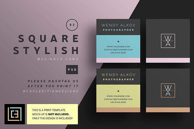 Square Stylish Business Card - BC082