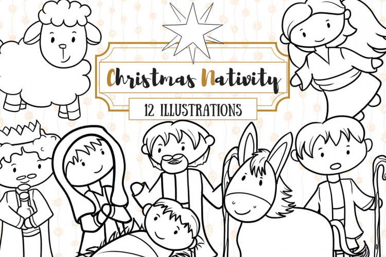 Christmas Nativity Digital Stamps