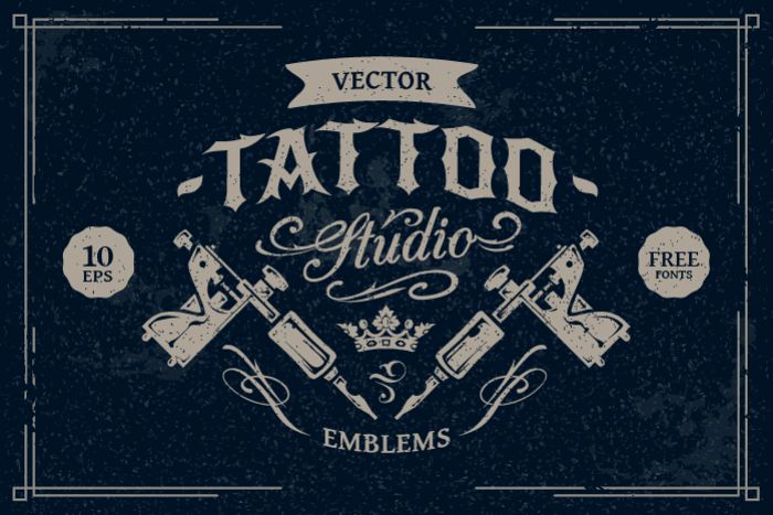 Tattoo Studio Emblems (2082) | Logos | Design Bundles