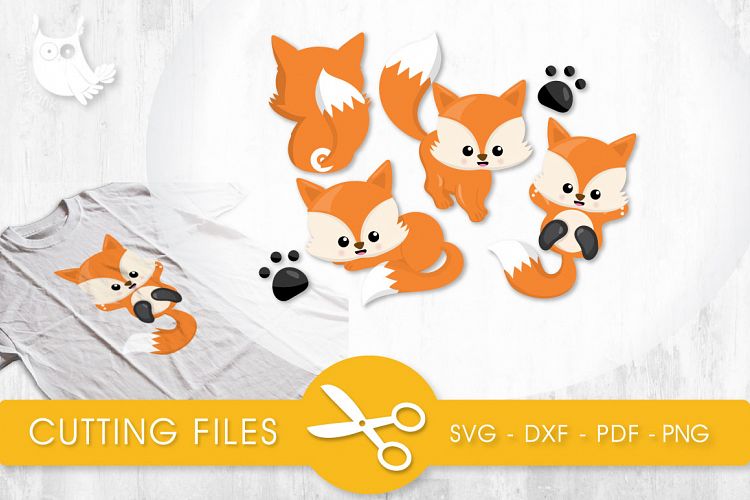  Playful Foxes cutting files svg, dxf, pdf, eps included - cut files for cricut and silhouette - Cutting Files SG