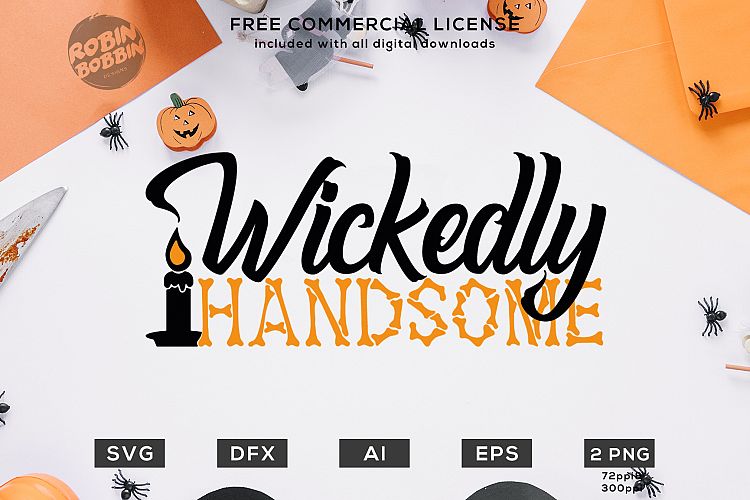 Wickedly Handsome Halloween Design SVG DXF EPS AI