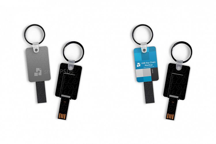 Download USB Stick Keyring Design Mockup (21712) | Mock Ups | Design Bundles