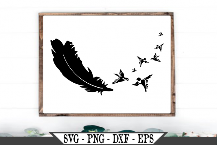 Memorial Birds With Feather SVG