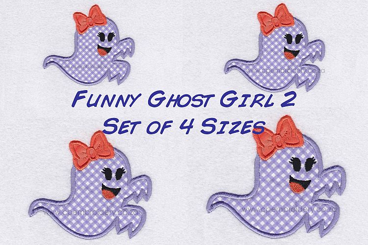 Funny Halloween Ghost Girl 2 Embroidery Design