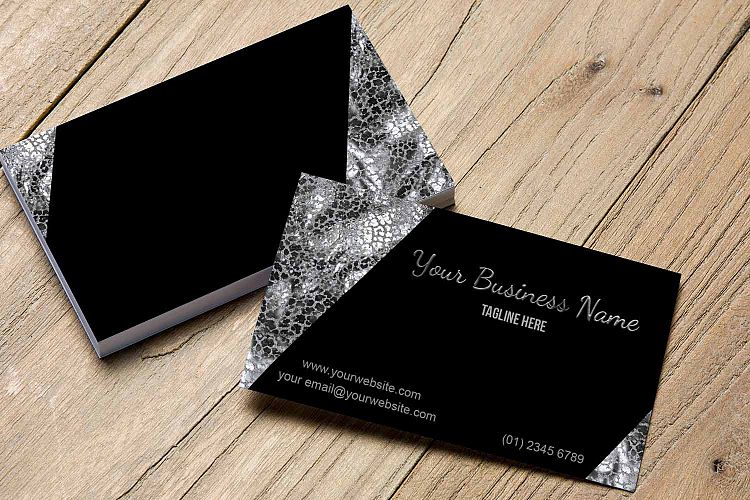 Stylish Black and Silver Business Card Template