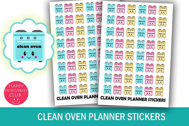 Clean Oven Planner Stickers- Kitchen Cleaning Stickers