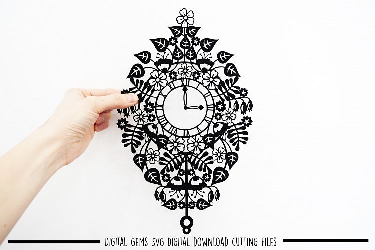 Clock paper cut SVG / DXF / EPS files