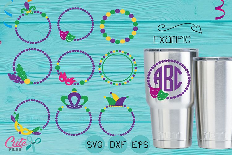 Mardi Gras Monogram Svg Dxf, Orleans Svg Mardi Grass