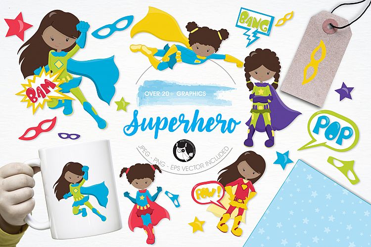 Superhero graphics and illustrations