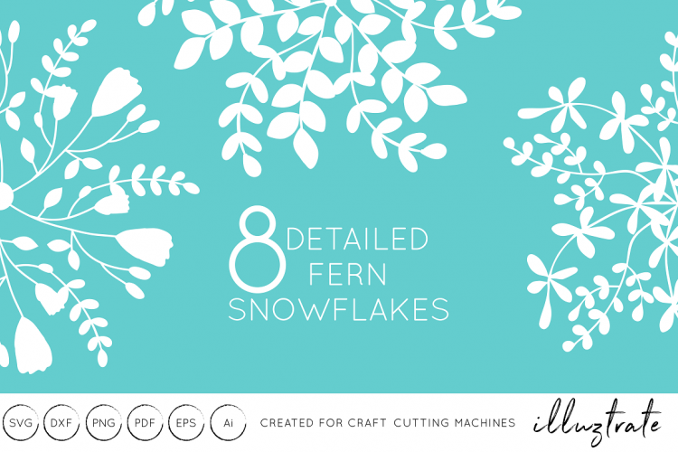 8 Detailed Snowflakes SVG Cut Files