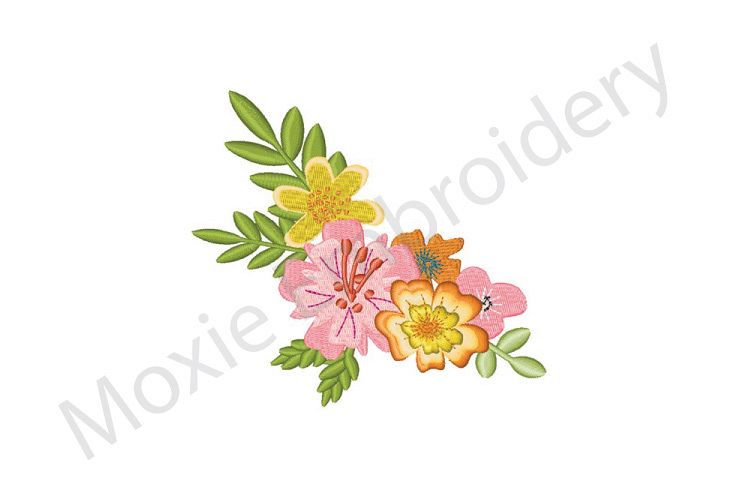 Flowers Embroidery Design, Floral Border Design
