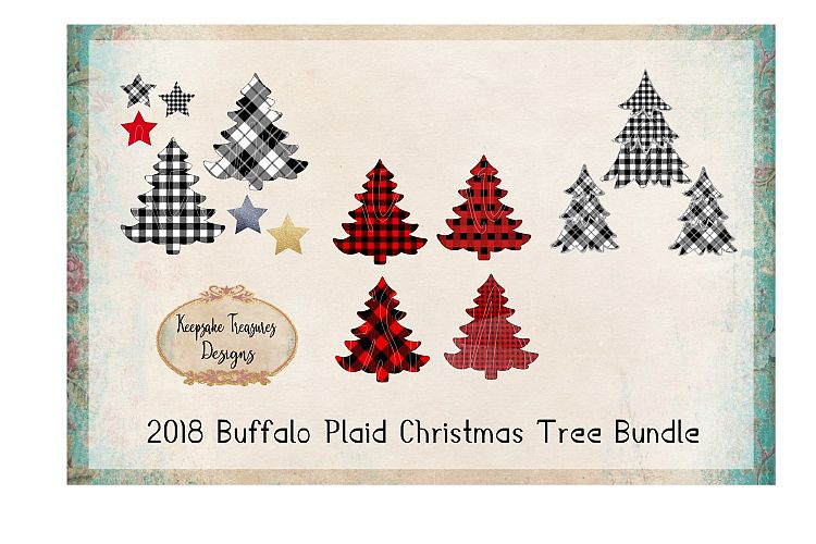 Download 2018 Buffalo Plaid Christmas Tree SVG Bundle (183132 ...