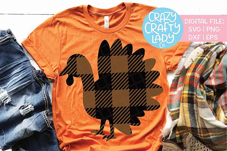 Buffalo Plaid Turkey SVG DXF EPS PNG Cut File