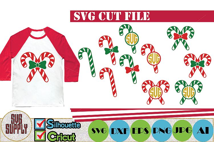 Christmas Candy Cane SVG Cut File