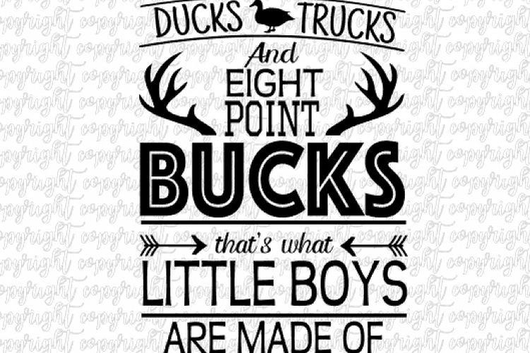 Little boys ducks, trucks, bucks SVG DXF PNG file