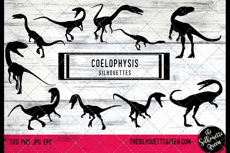Coelophysis Dinosaur svg files cricut, silhouette clip art,