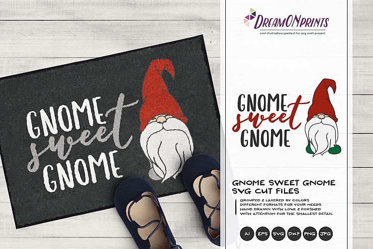 Download Christmas SVG | Gnome Sweet Gnome | Home SVG Cut File