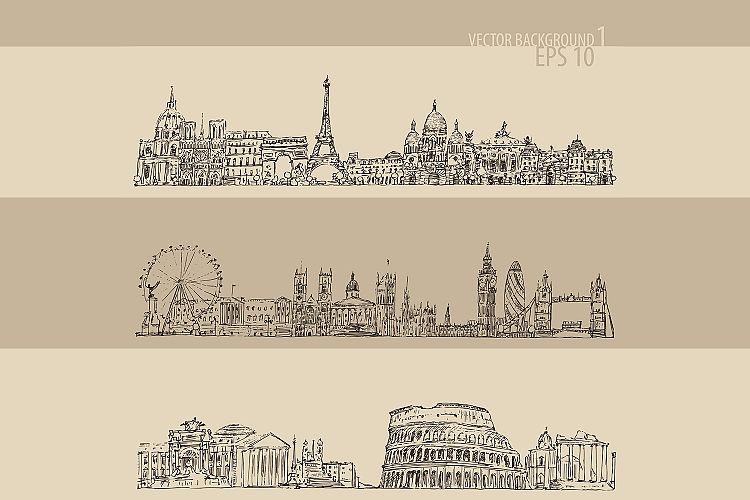 Set of cities (London, Paris, Rome) example image 1