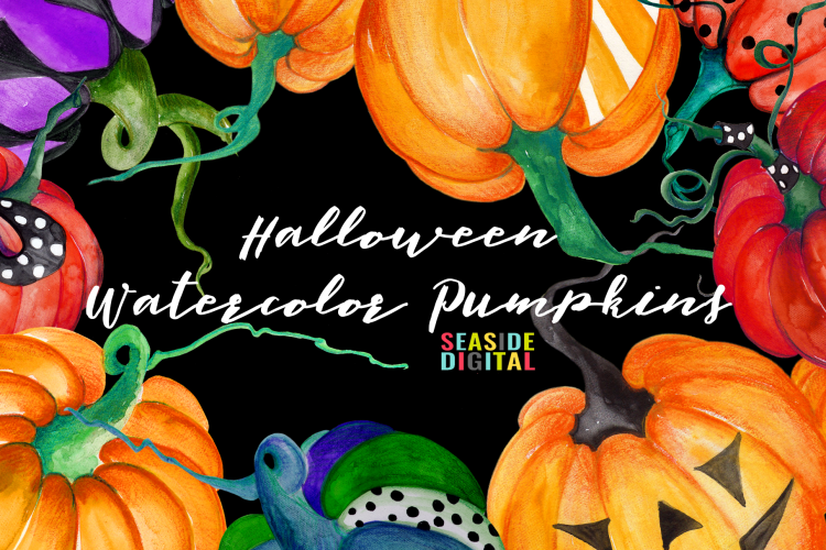 Halloween Watercolor Pumpkins