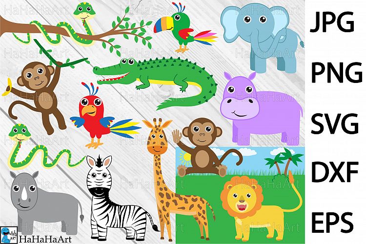 Safari animals - Clip art / Cutting Files - 90c