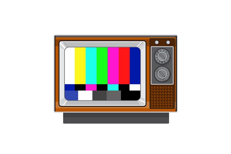 Retro Television Set TV Test Card Signal Pattern