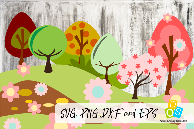 Tree Landscape SVG, PNG, DVF and EPS