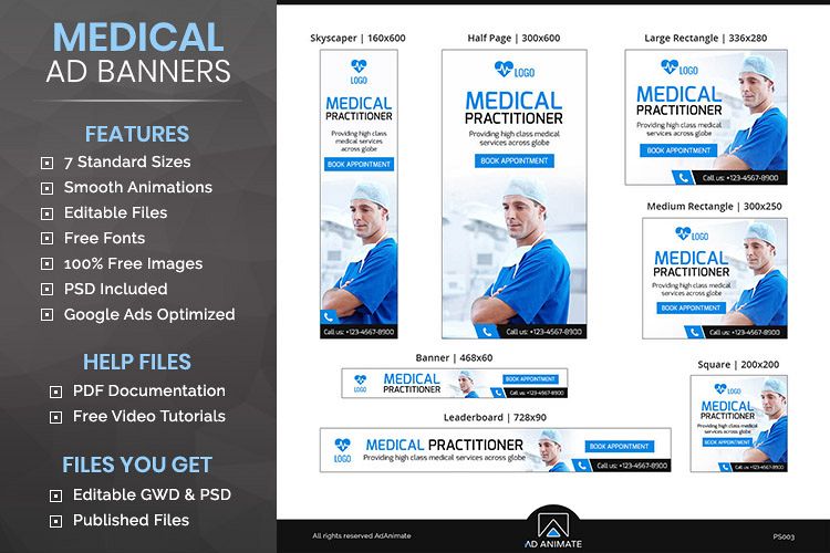 Medical Animated Ad Banner Template - PS003