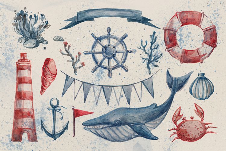 Nautical Watercolor Set