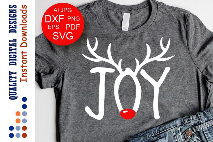 Joy quote svg files sayings Christmas Joy Sign Cute Deer