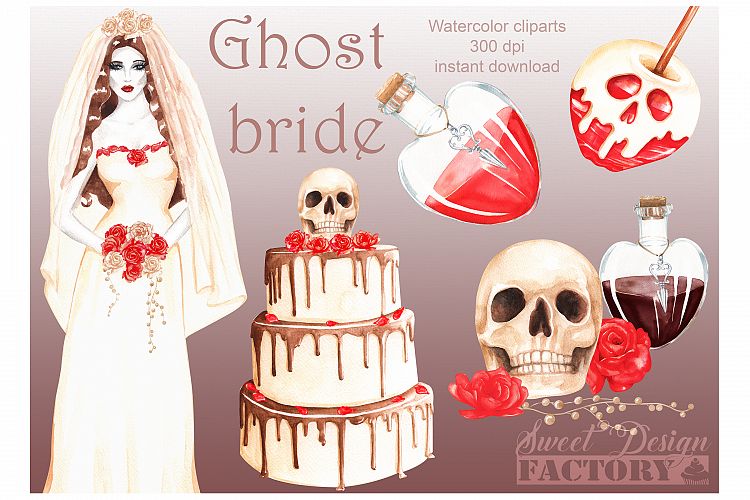 Ghost bride clipart