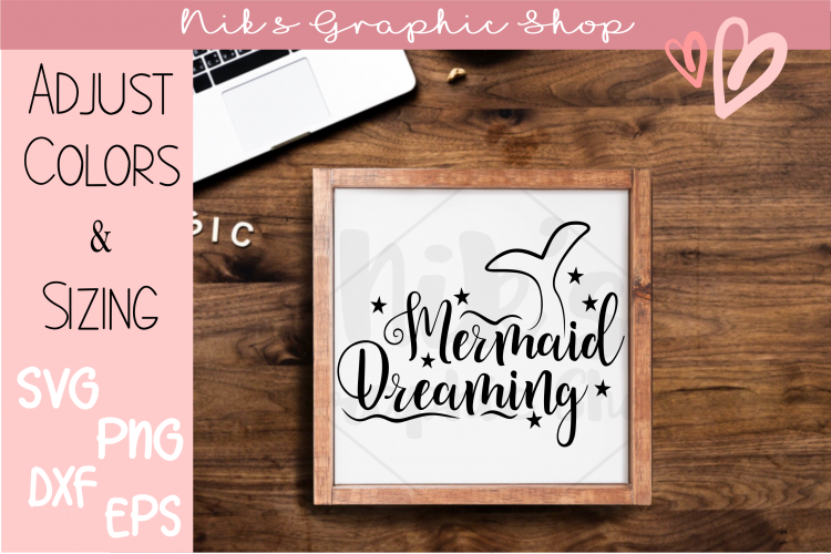 Mermaid Svg, Dream Svg, Mermaid Dreaming Svg