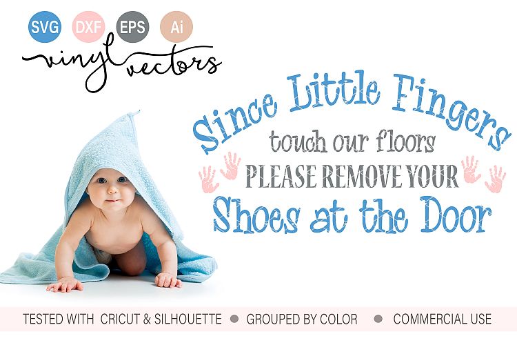 Since little fingers touch our floors SVG DXF cut file