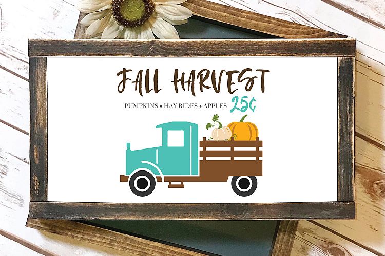 Fall Pumpkins Vintage Truck SVG and EPS Silhouette Files