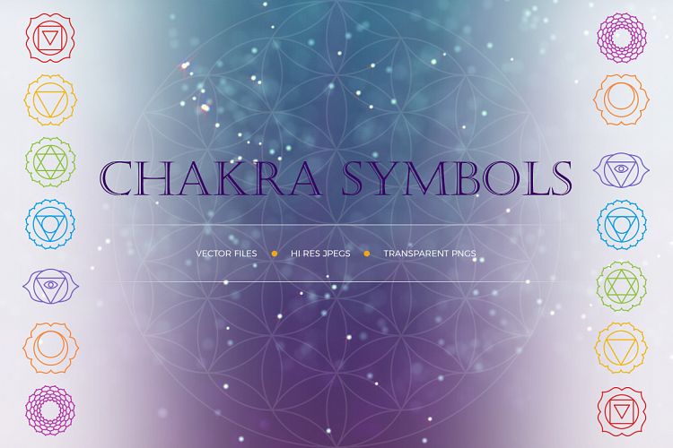 Chakra Symbols and Patterns Vector