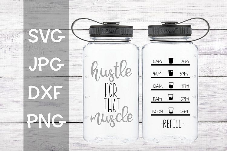 hustle for that muscle, water tracker, svg