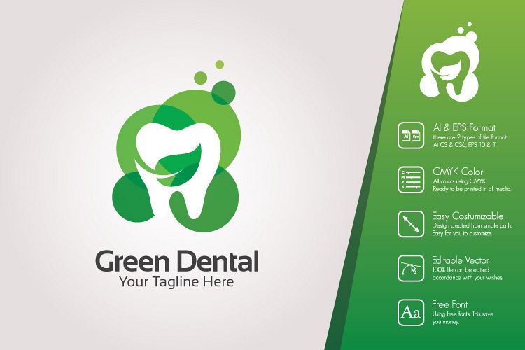 Green Dental Logo Template