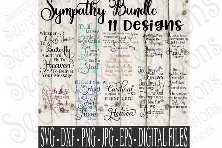 Sympathy SVG Bundle Memorial SVG Set 11 Designs