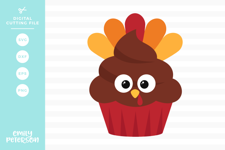 Thanksgiving Cupcake SVG DXF EPS PNG