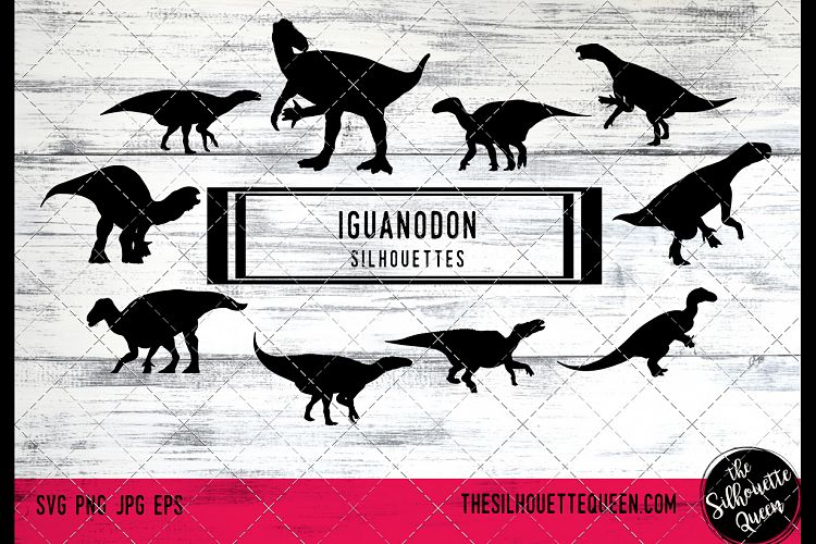 Iguanodon Dinosaur svg files cricut, dinosaur silhouette cli