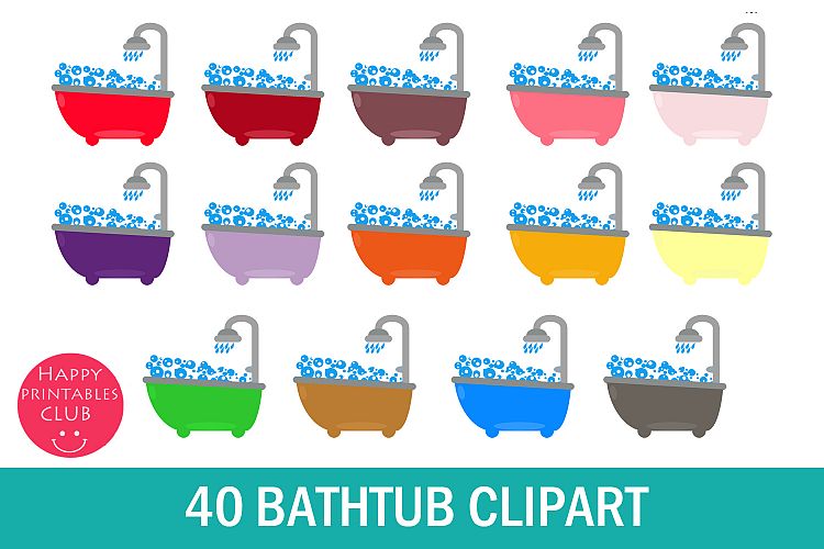40 Bathtub Clipart-Bathtub Water Clipart-Bathtub Bubbles