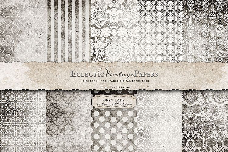 Vintage Printable Papers - Grey Lady