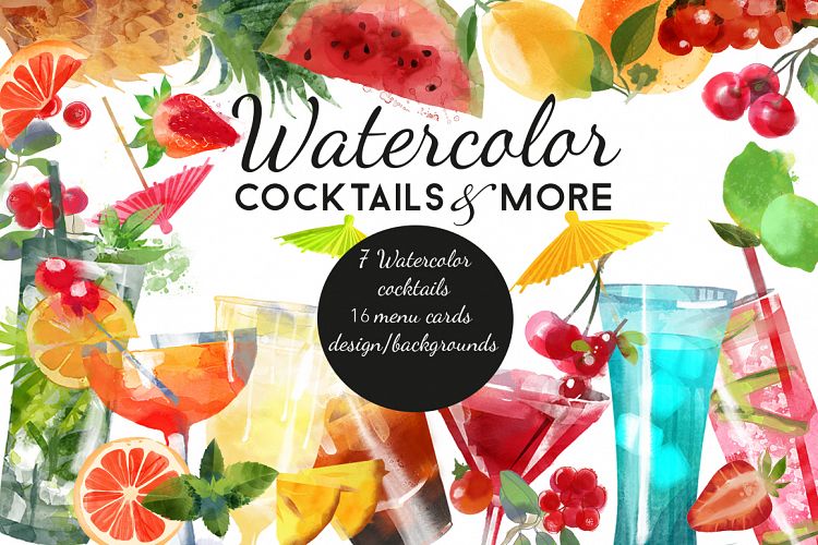 Watercolor cocktails & mohre