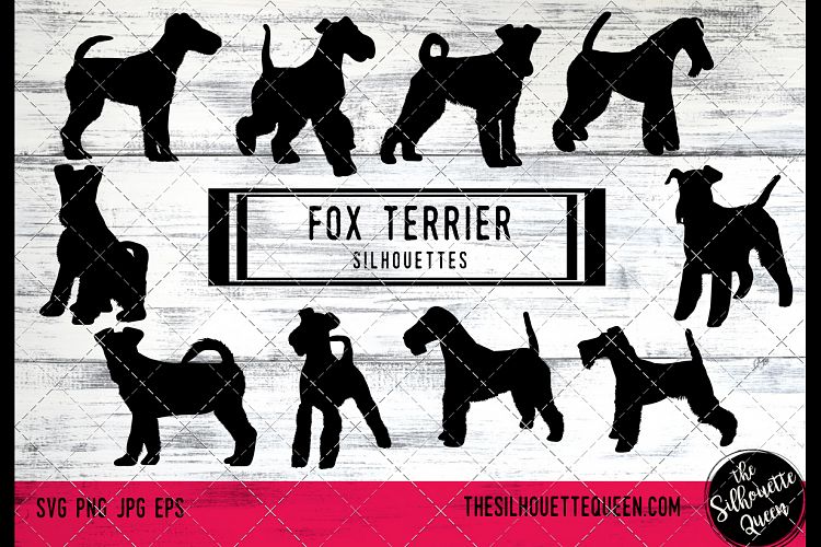 Fox Terrier Dog svg files cricut, silhouette clip art