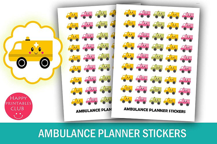Kawaii Ambulance Planner Stickers- Paramedic Planner Sticker