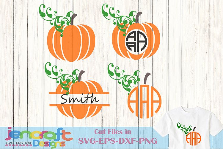 Pumpkin SVG - Fall Monogram Frame Design for Crafters
