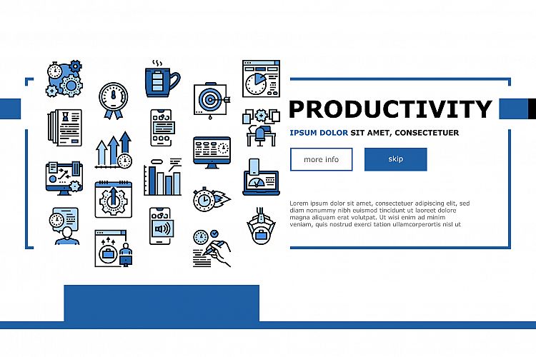 Productivity Manage Landing Header Vector example image 1