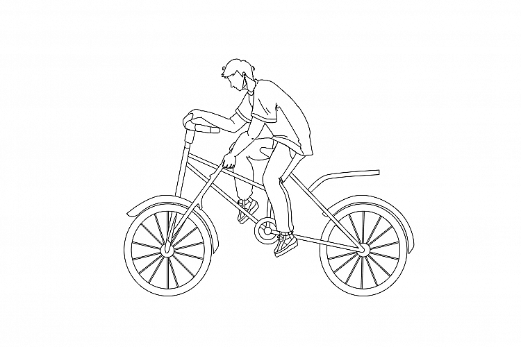 Stupidity Boy Put Spoke In Bicycle Wheel Vector example image 1