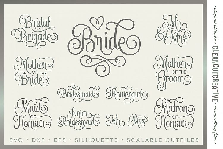 Bridal Party - Wedding Party UK/CA/AU spelling - SET of 11