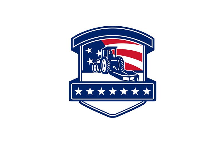 Brush Hogging Services USA Flag Badge
